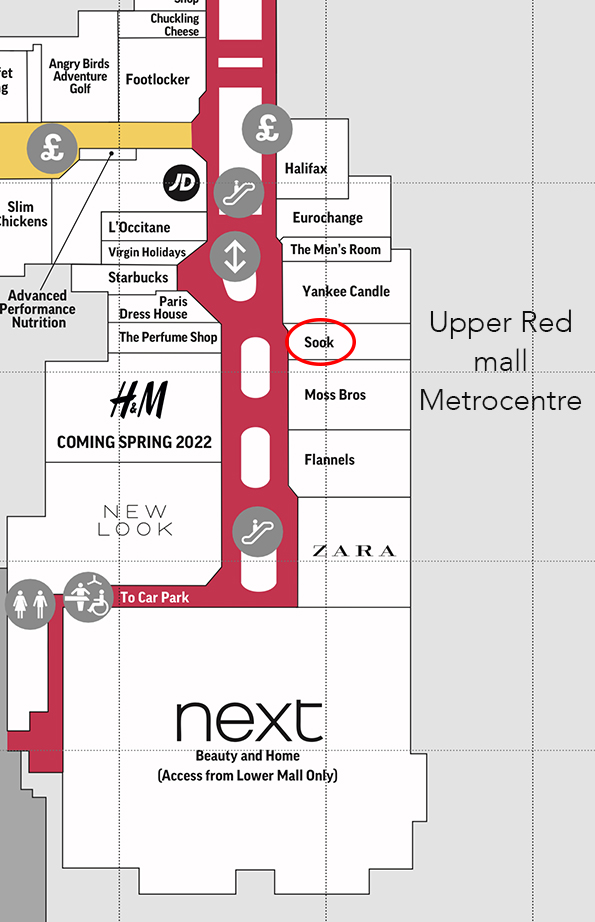 Map of the Sook popup in Metrocentre